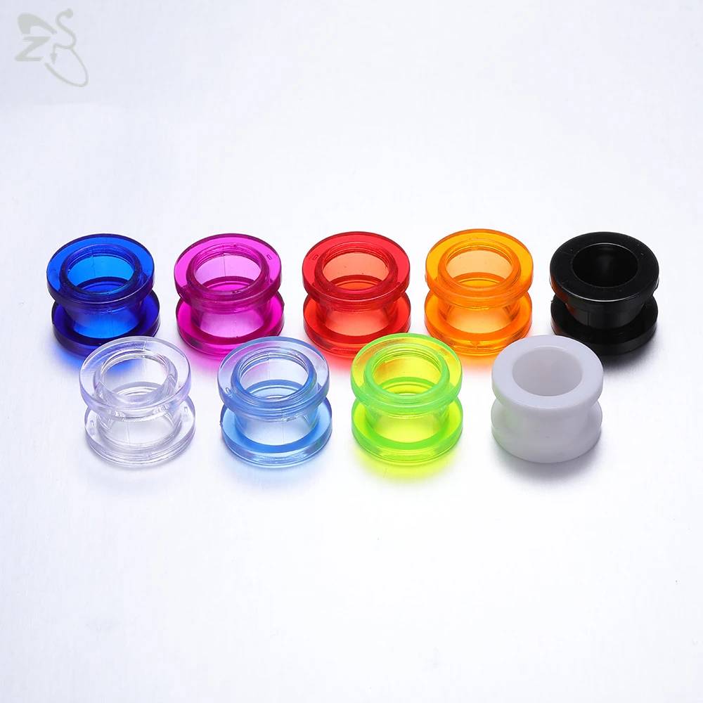 ZS 2pc/lot Colorful Acrylic Ear Plug And Tunnel Men Women Clear White Ear Gauges Ear Expander Stercher Piercing Jewelry 2-16MM