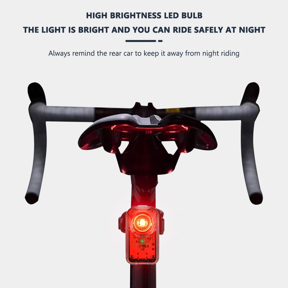 Bike Tail Light Type-C USB Rechargeable Portable Bicycle Night Ridding Safety Warning Red Rear Lamp Cycling Accessories