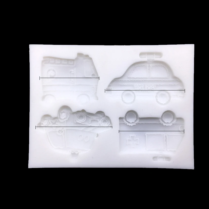 Police Car Ambulance Fire Engine Silicone Mold Sugarcraft Chocolate Cupcake Baking Mold Fondant Cake Decorating Tools