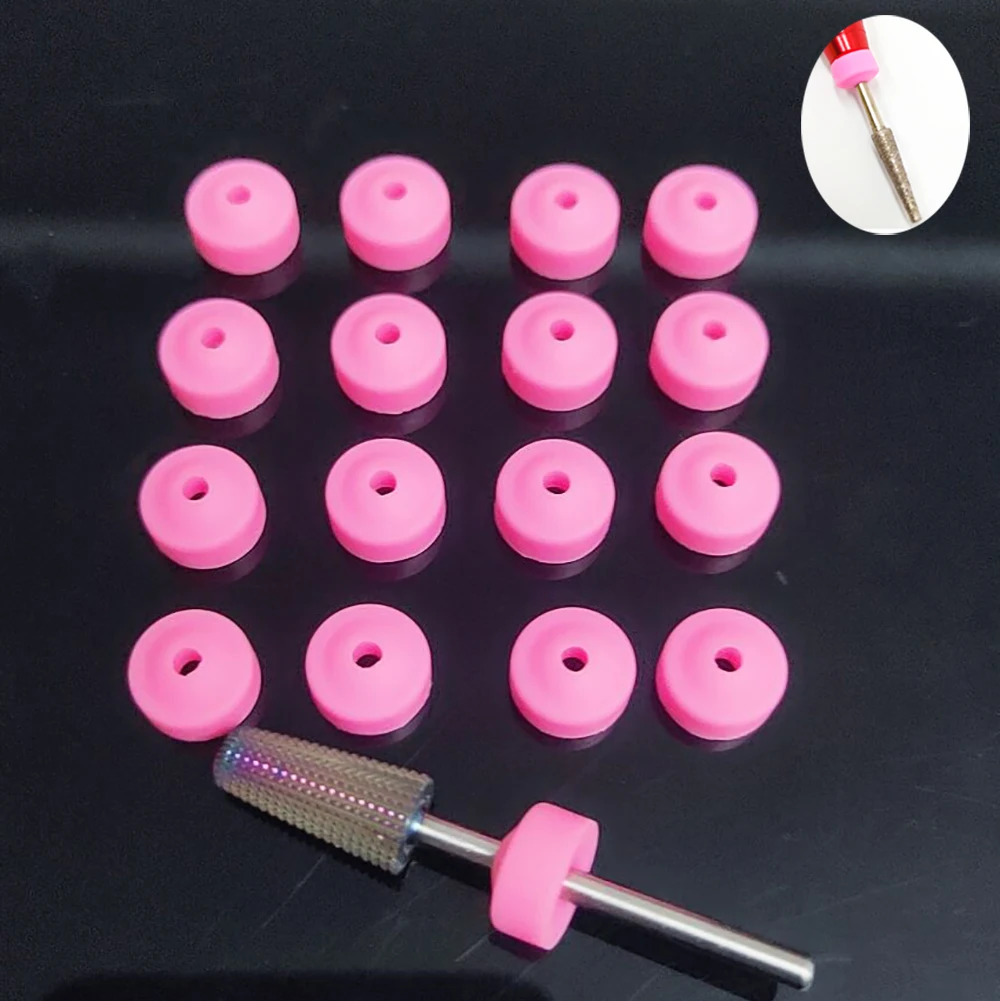20/50 Stück Nagelbohrer, Kunststoffschutz, rosa Kappen, verwendet auf 3/32 Zoll Nagelbohrern, elektrisches Zubehör, Nagelwerkzeuge, verhindert Staub – Detail 7