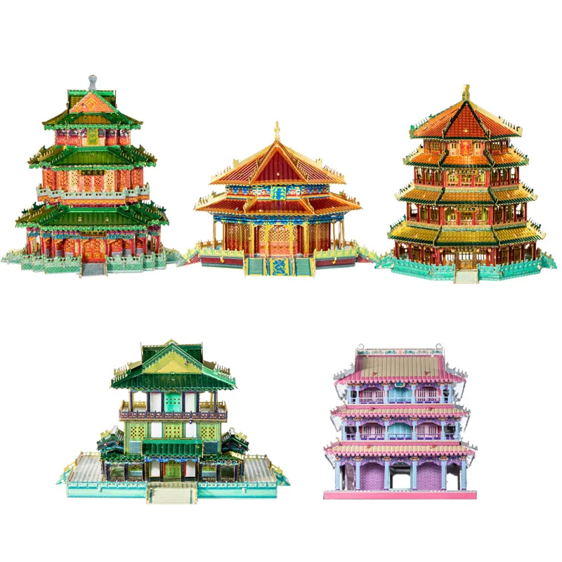 

Art Model 3D Metal Puzzle National tide in the palm building Model kits DIY Laser Cut Assemble Jigsaw Toys GIFT For Children