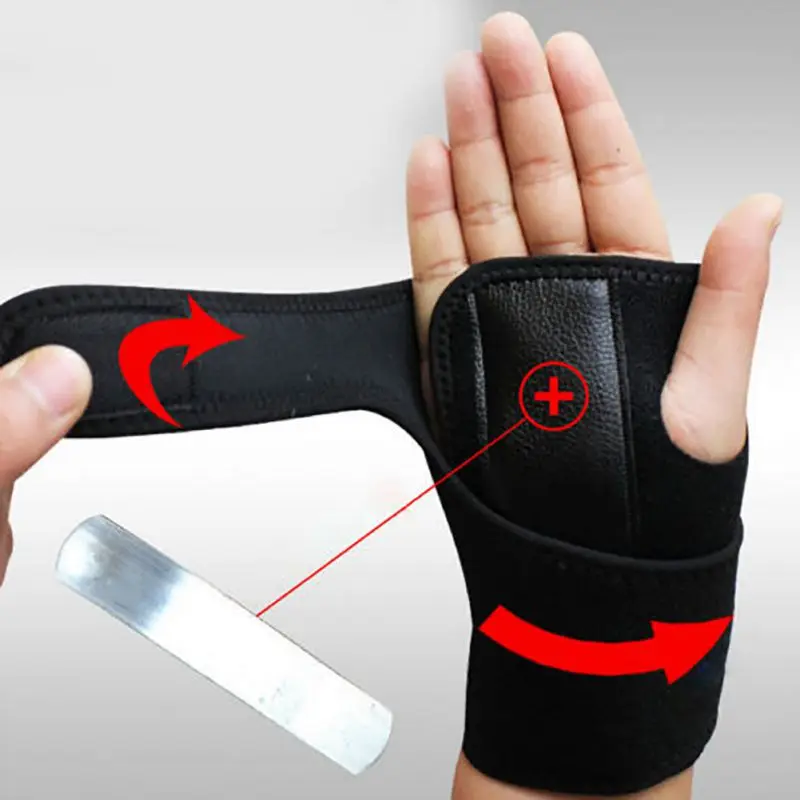 1pc Useful Splint Sprains Arthritis Band Belt Carpal Tunnel Hand Wrist Support Brace Solid Black