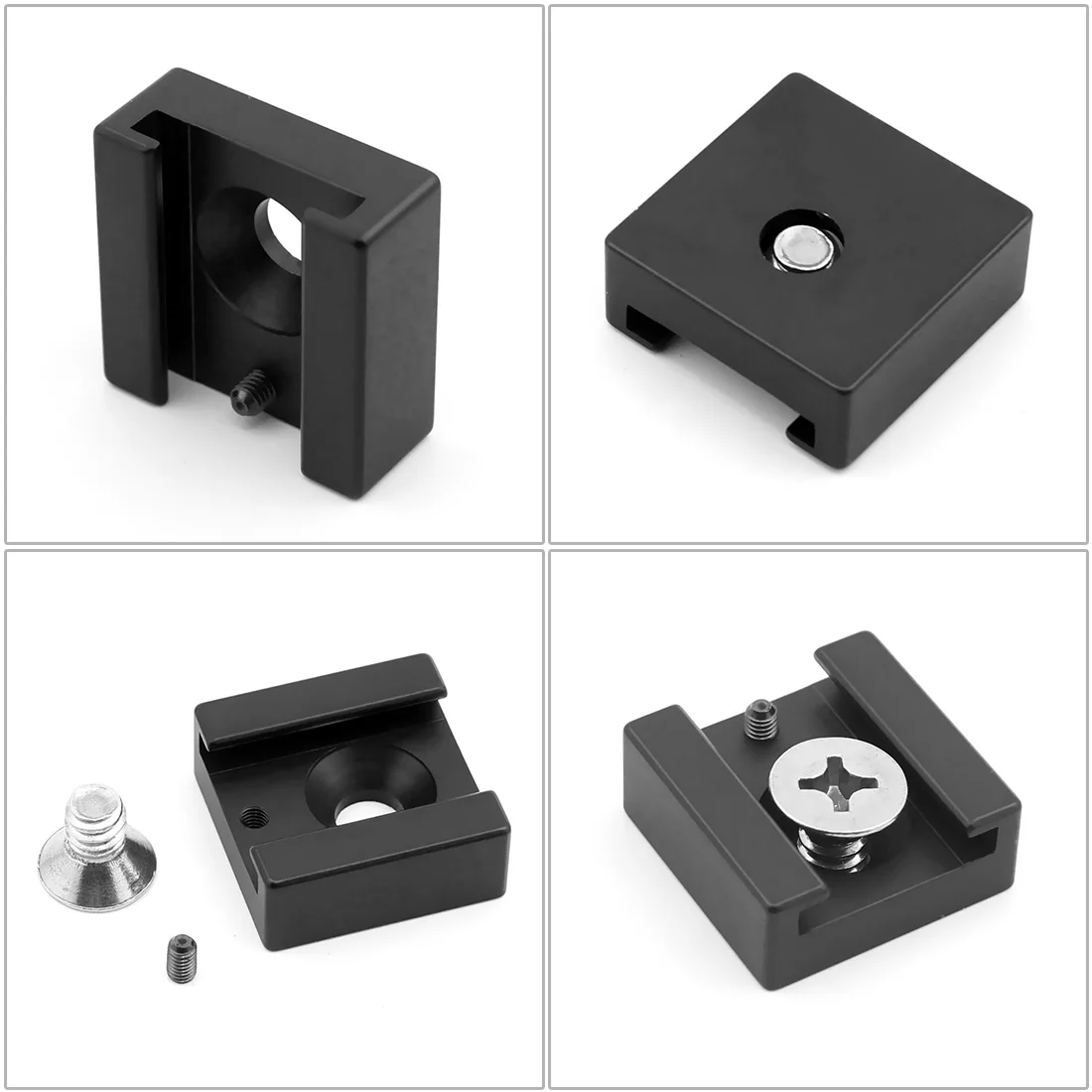 핫 콜드 슈 마운트 어댑터, DSLR 카메라 케이지 리그 치즈 플레이트, 비디오 플래시 라이트 마이크 액세서리, 1/4 인치 장착 나사