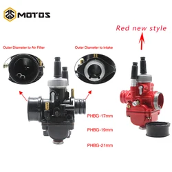 ZS MOTOS 17mm 19mm 21mm Dellorto PHBG DS Black Racing Carburetor Carb DIO JOG 50cc 90cc BWS100 for Puch Yamaha Zuma Motorcycle