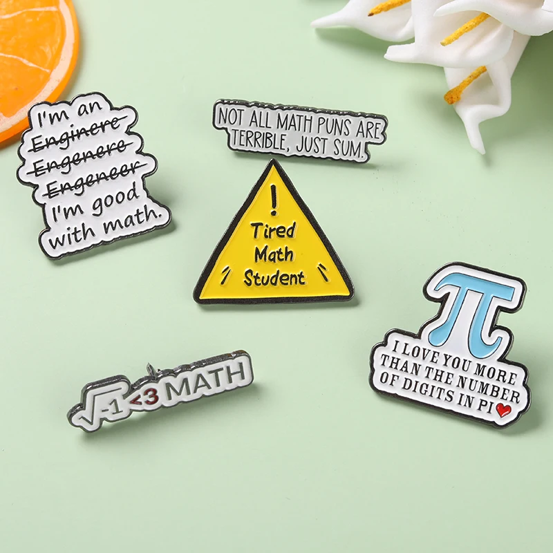 I Enjoy Math Enamel Pin Science Chemical Mathematical Brooches Backpack Hat Custom Badges Gifts for Student Doctors