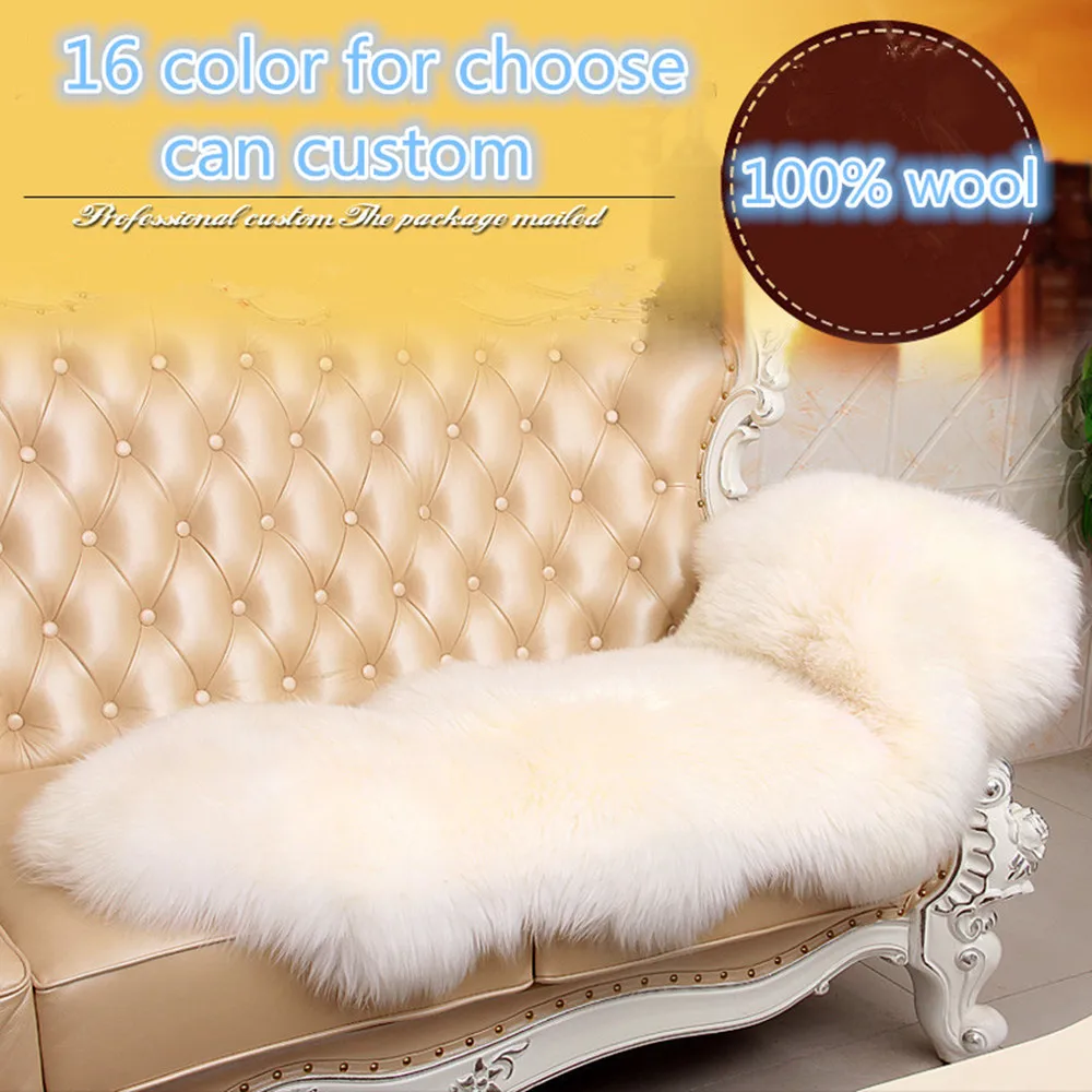 

Luxury Australian Pure Wool Carpets for Living Room Bedroom Area Rugs 100% Real Sheepskin Wool Fluffy Carpet Plush White Fur Mat