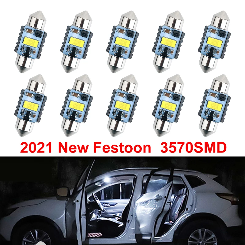 12-24V Super Bright C5W C10W Festoon 31-36-39-41mm Car Led Lamp Dome Bulb Trunk Boot Lighting No Error Side Marker Lights