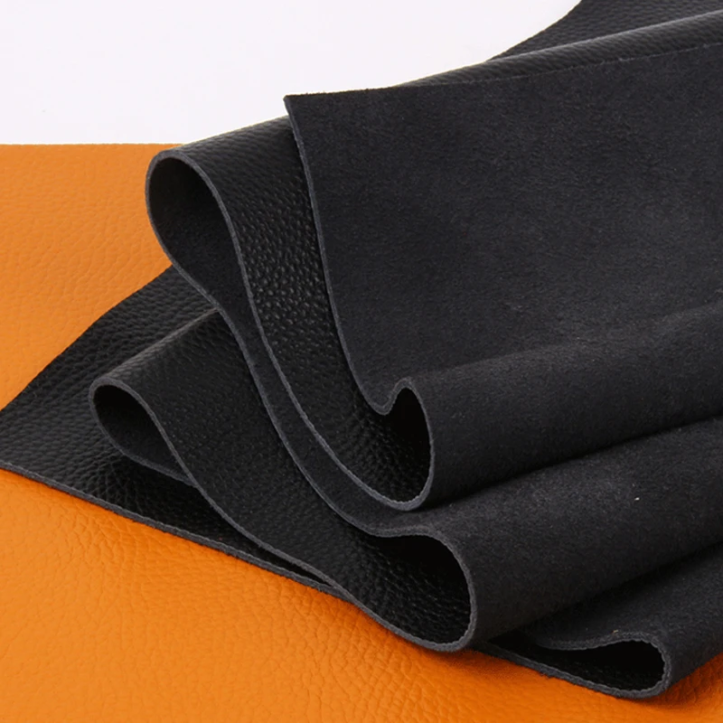 Veg tanned first layer leather genuine cow leather carving black color 1.5mm thickness paint for skin black color