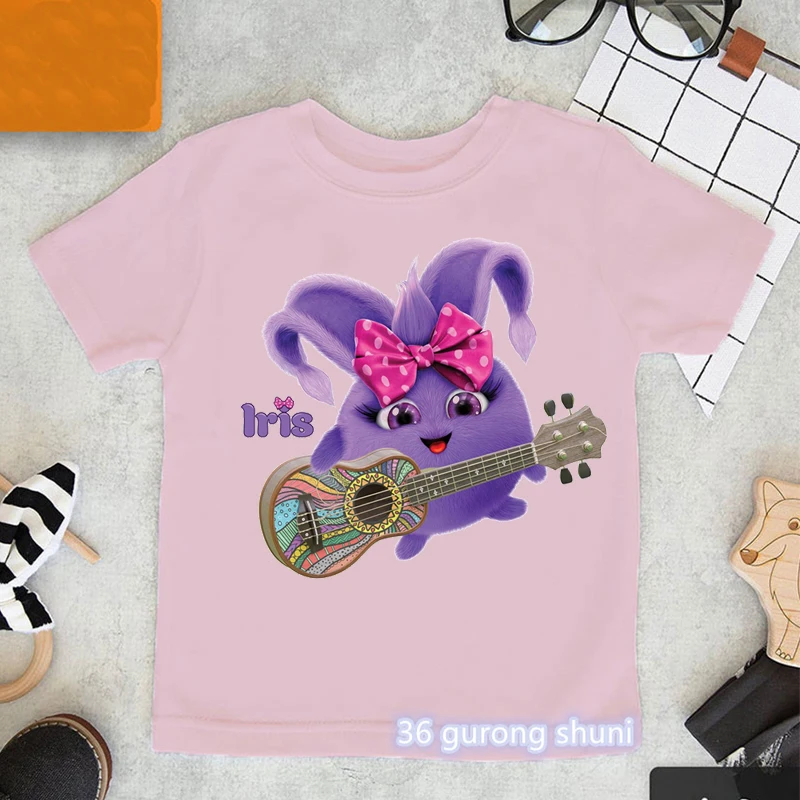 

Kawaii Girls T-Shirts Cartoon Sunny Bunnies Graphic Print Baby Girls Clothes Fashion Aesthetic Children Tshirts Pink Shirt Tops