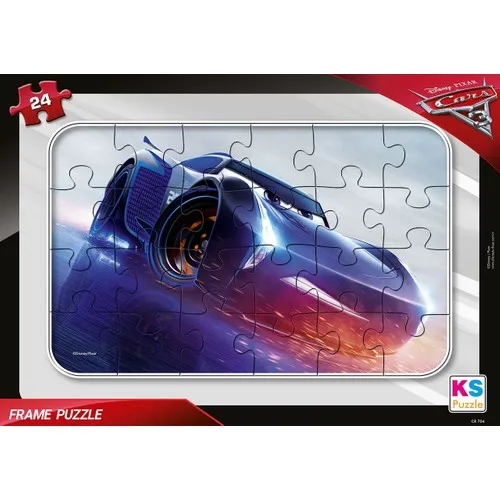 Ks Games Cars 24 Piece Frame Puzzle-Blue-CR707