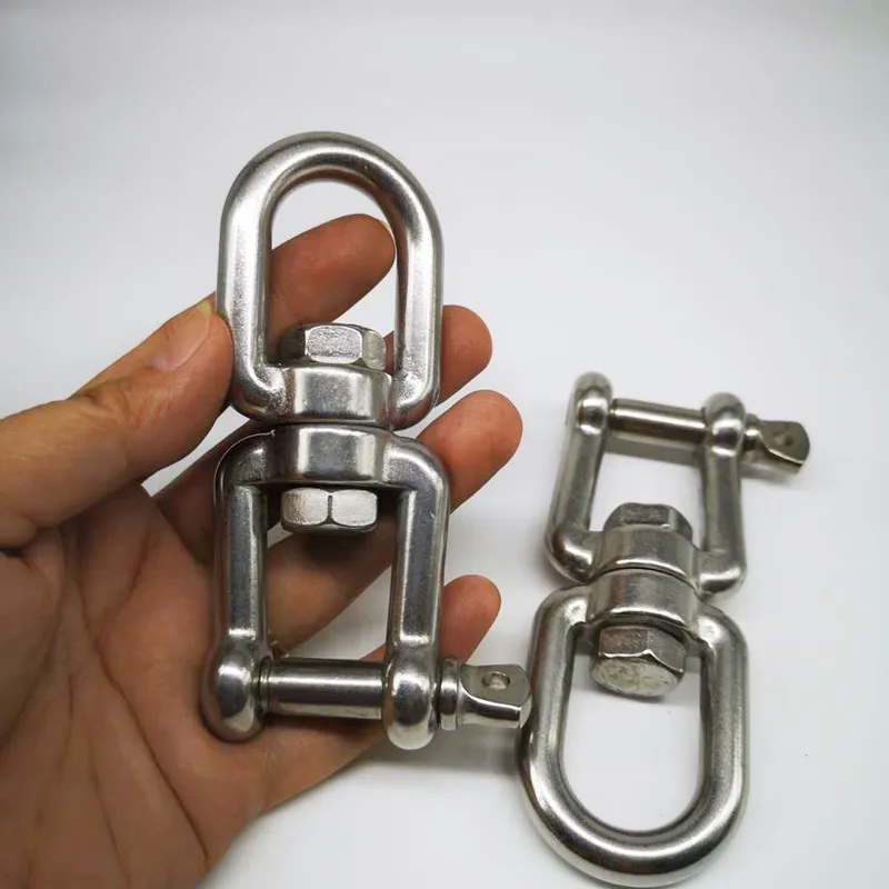 Rigging Hardware M10 2PCS Heavy Duty Stainless Steel 304 Jaw Eye Swivel Europe Lifting Chain Eye Jaw End Swivel Ring