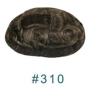 0.02mm Ultra Thin Skin 80%Density Remy Man Capillary Prosthesis System Ash Brown 1B80 White Grey Black Undetected Men's Toupee image 3