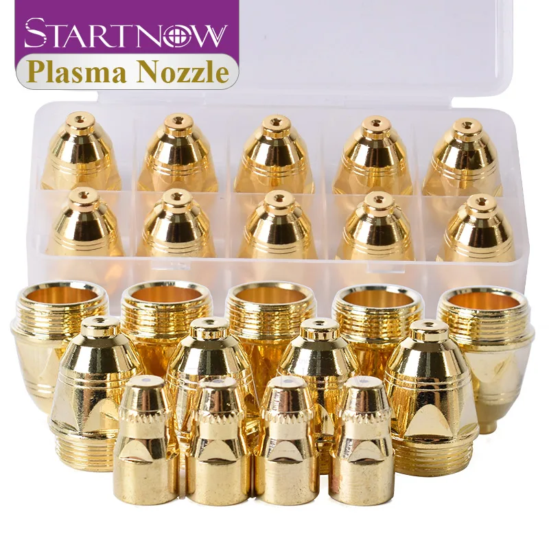 Startnow 10 Sets Air Plasma Cutter Nozzle Hafnium Electrode Consumables CNC Cutting Knife Machine High Quality P80 Plasma Nozzle