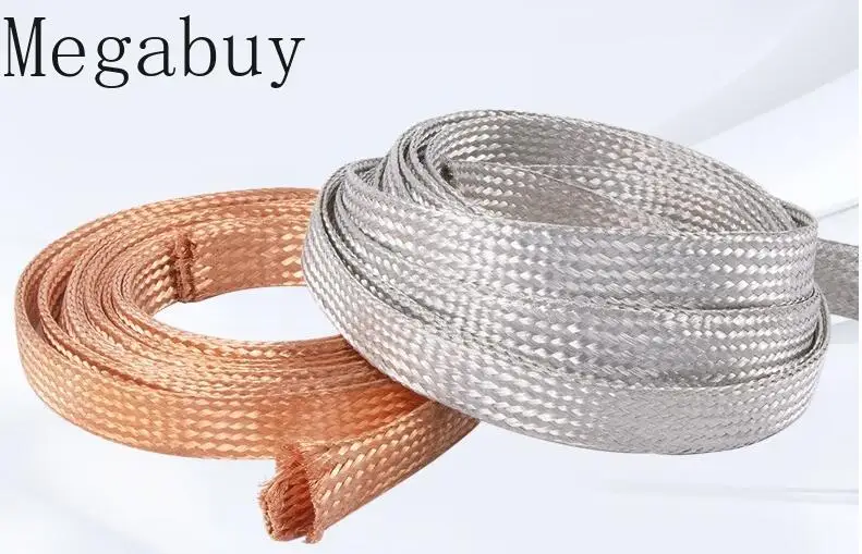 Copper braided ground wire 6/10/25/35/50 m2 copper stranded soft bare copper wire 1 m tin-plated flat conductive tape