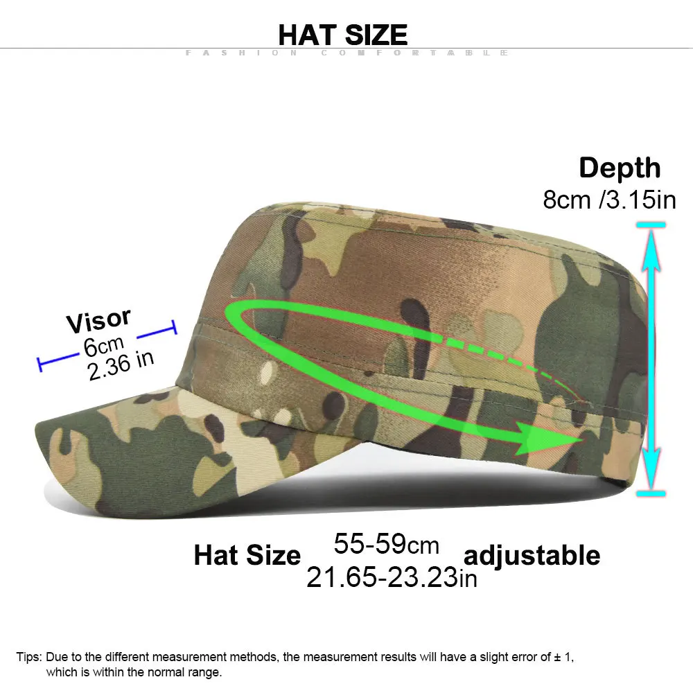 Classic Vintage Flat Top Men Tactical Army Camouflage Flat Cap Hats For Women Men Summer Camo Army Baseball Caps Adjustable