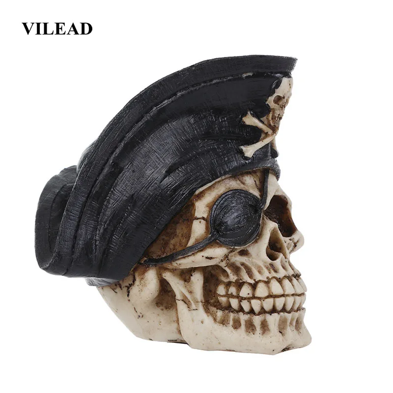 

VILEAD Size 1:1 Model Pirate Skull Garden Statues Sculptures Personalized Fashion Ornament Halloween Decoration Birthday Gift