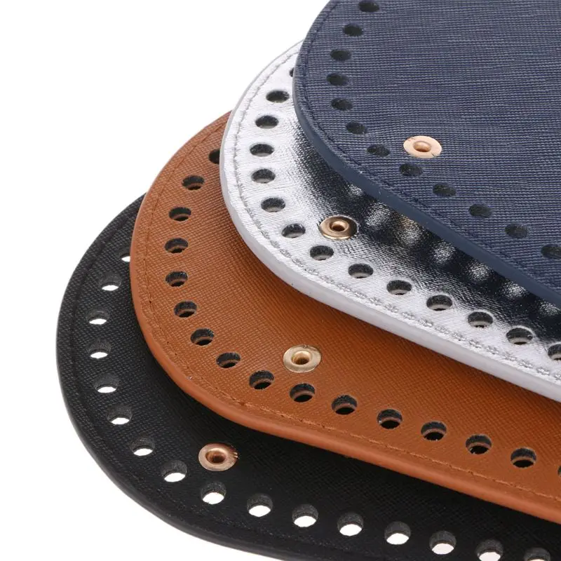 25x12cm Bag Bottom Oval Leather Bottoms with Holes Bag Accessories Handmade PU DIY Part  for Handbag Crossbody Messenger Bags