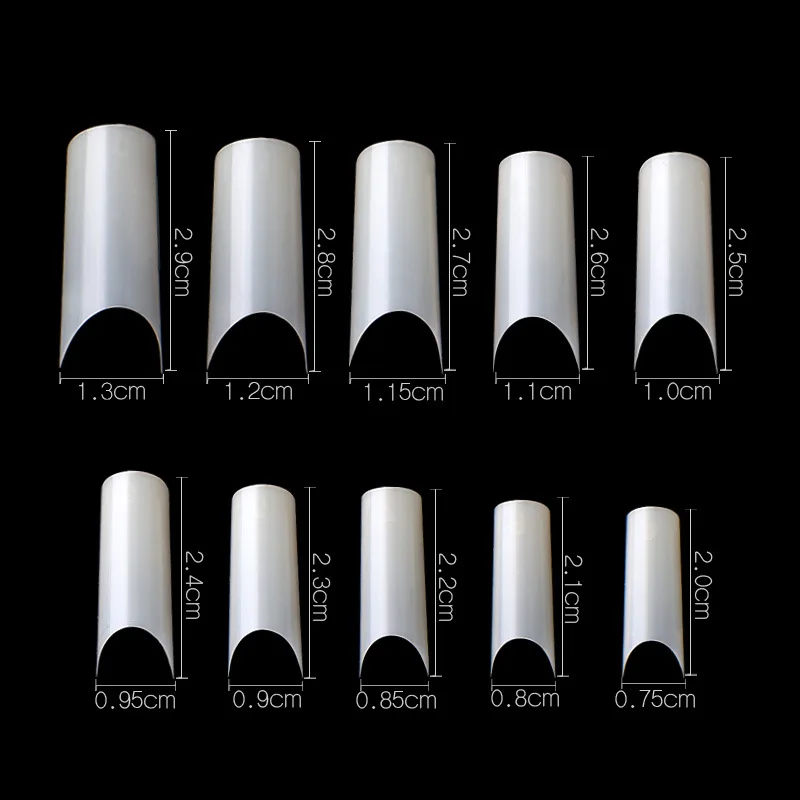 500pcs Straight Square Tips C Curve Half Cover False Nails French Acrylic Salon Art Gel UV Extension Fake Tip Nails For DIY