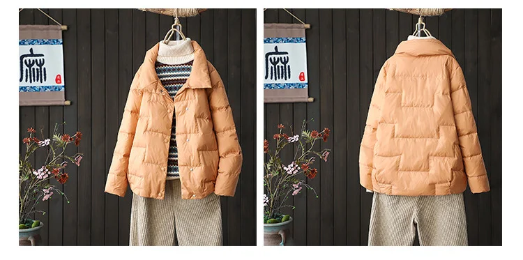 Schinteon Women Light Down Jacket Simple Casual Solid Color Stand Collar Short Outwear Autumn Coat Female New 2023 Fashion