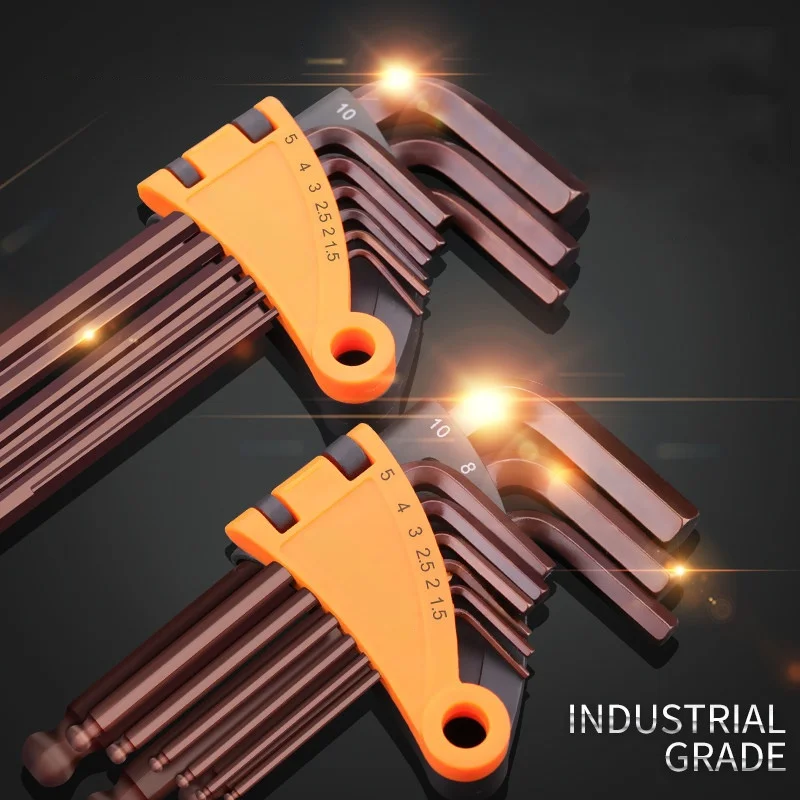 육각 렌치 세트 스크루 드라이버 유니버설 알렌 키 1.5mm-10mm 9PCS 더블 엔드 L 타입 육각 플랫 볼 스패너 미터법 핸드 툴