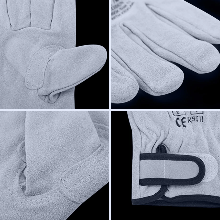 Short Thick Leather Gloves Welding Gloves Welder Argon Arc Welding Wear-Resistant Anti-Scalding Insulation Puncture Safety Glove