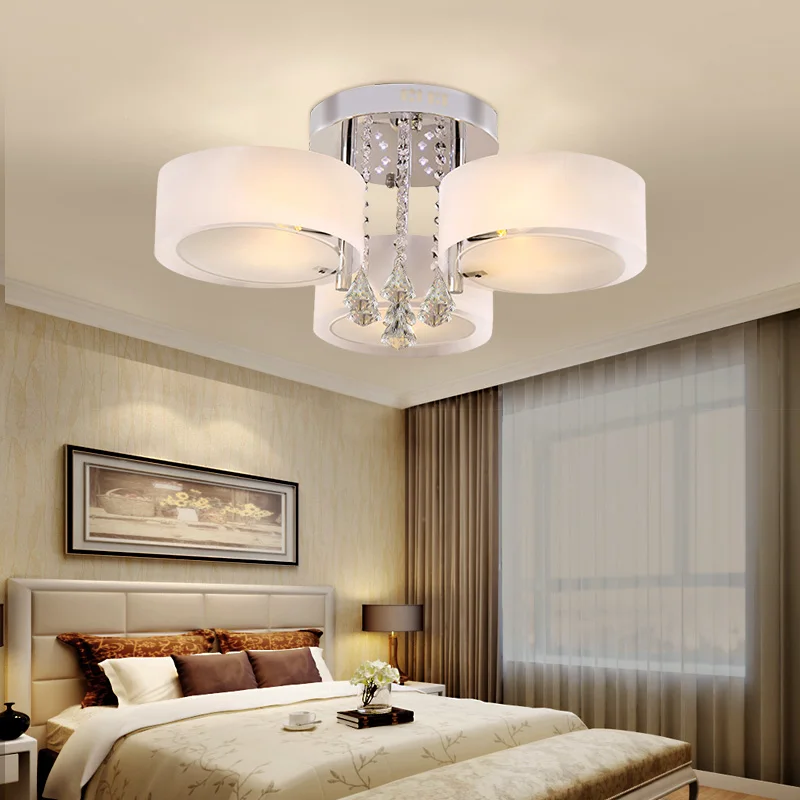 

Ceiling Lights modern fashionable design dining room lamp pendente de teto de cristal white shade acrylic lustre