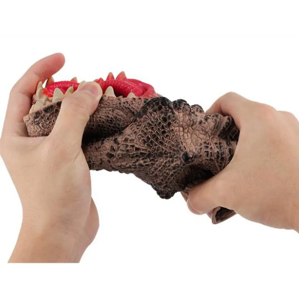 New Dinosaur Hand Puppets Soft Rubber Dinosaur Toys Jurassic Raptor Realistic Puppet Dinosaur Head Hand Puppet Figure Toys