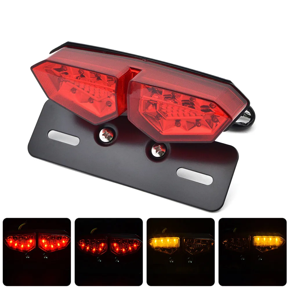 

Motorcycle Quads ATV LED Tail Light with Turn Signal Brake Light Indicators All-in-one unit Style Number License Plate light Hot