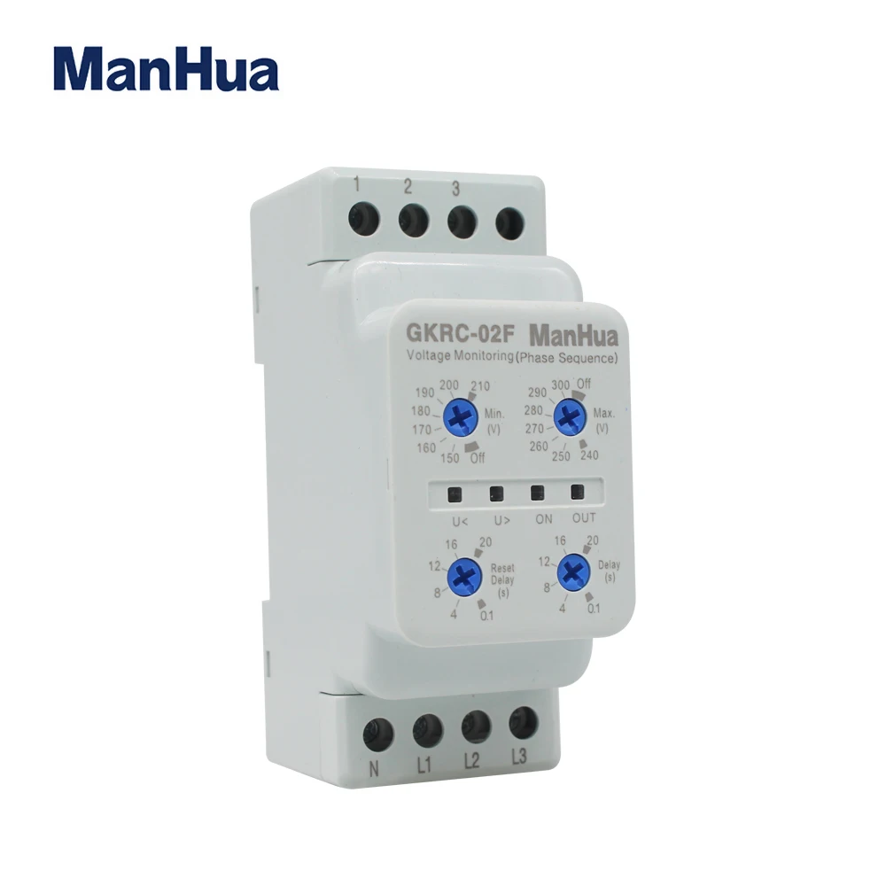 ManHua Three Phase Four Wire GKRC-02F Voltage Monitoring Phase Sequence Device Monitor Relay