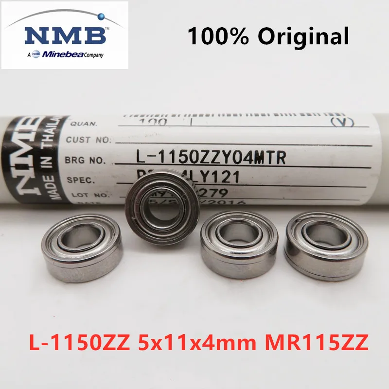 

20pcs/100pcs NMB high speed bearing L-1150ZZ 5*11*4mm MR115ZZ precision miniature ball bearings 1150 MR115 5x11x4 mm