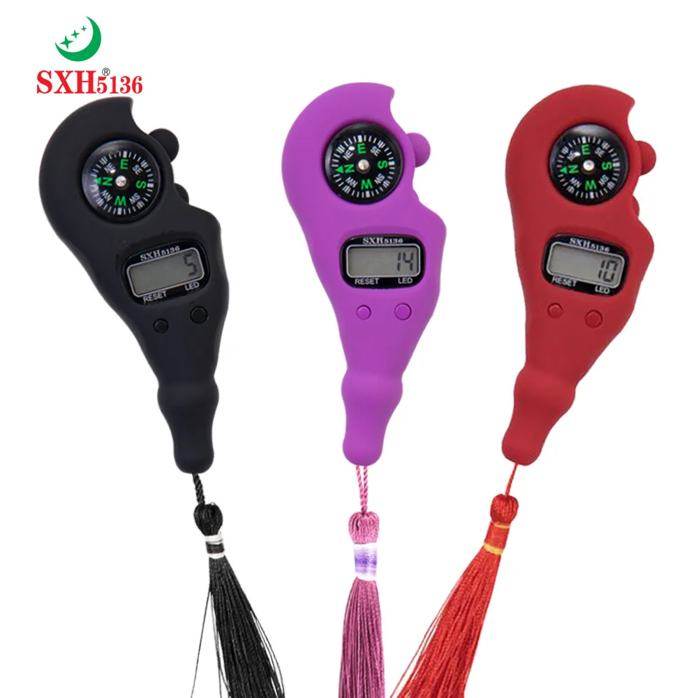 SXH5136 Factory Wholesale Electronics Digital Tally Counter with LED Compass  Tasbih Digital Bead Rosary Solid color