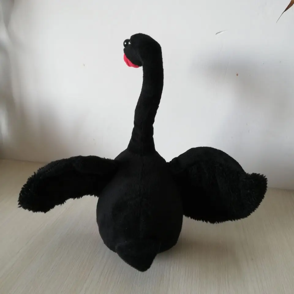 사랑스러운 백조 약 30cm 검은 백조 플러시 장난감 아기 장난감 부드러운 인형 생일 선물 w1208