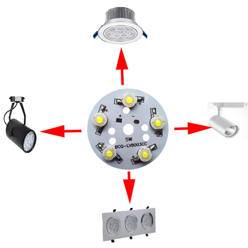 LED Lamp Beads 3W 5W 7W 9W 12W 15W 18W High Power LED PCB board welded terminal wire LED pendant light source  light board