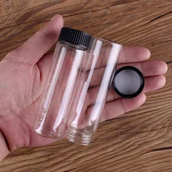 5pcs 50ml 30*100mm Glass Jars with Black Plastic Caps Glass bottle Spice Jars Potion bottles Glass Vials For DIY Craft