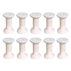 10 Pcs Wooden Bobbin Spools Sewing Thread Ribbon Holders Textile Yarn Knitting Craft 47mmx31mm