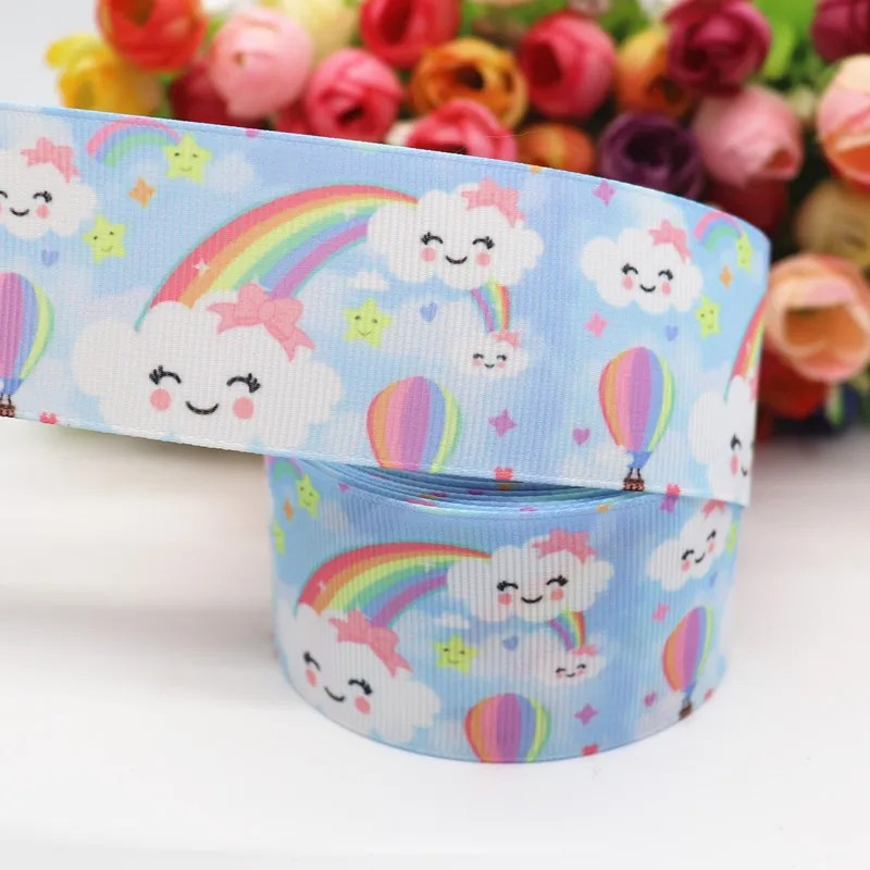 10 Yards 1,5'' (38MM) Regenbogen-, Wolken-Bedruckte Grosgrain-Bänder für Haarschleifen DIY Handarbeitsmaterialien Y19082301 – Detail 6