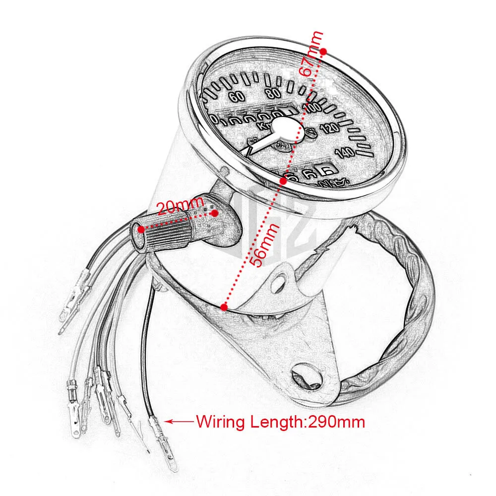 Motocykl podwójny przebieg prędkościomierz Gauge KM/H Mini Retro obrotomierz uniwersalny wskaźnik LED dla KTM Ducati Kawasaki BMW