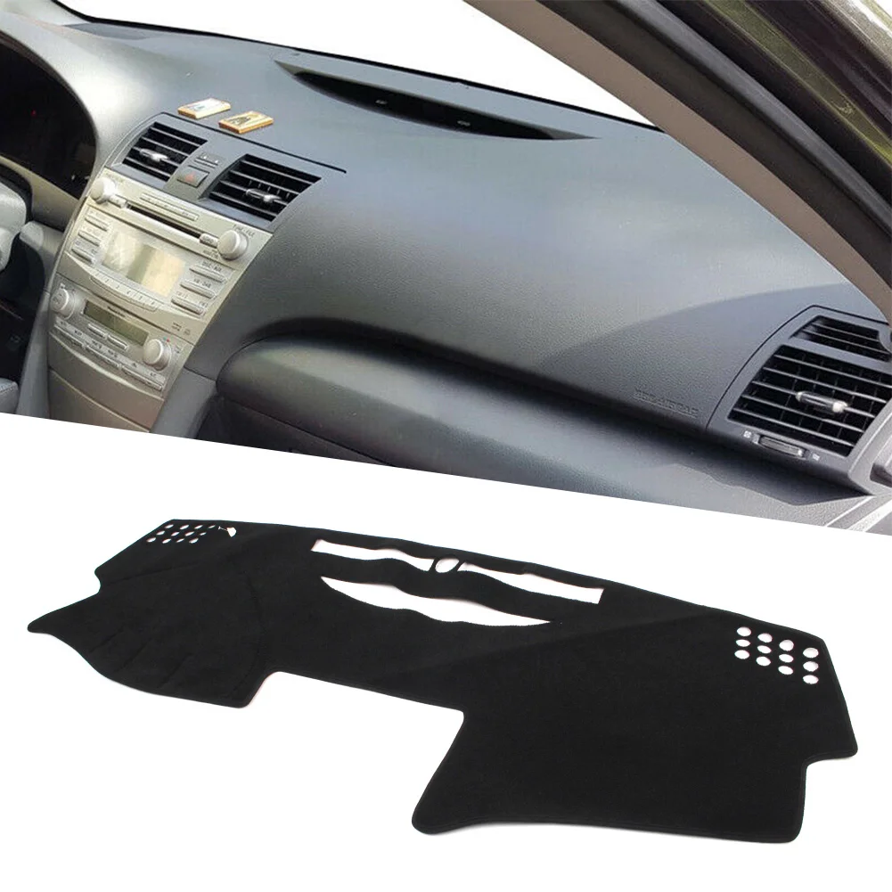 Czarny Auto mata na deskę rozdzielczą pokrywa deski rozdzielczej Dashmat dla Toyota Camry 2006 2007 2008 2009 2010 2011 LHD