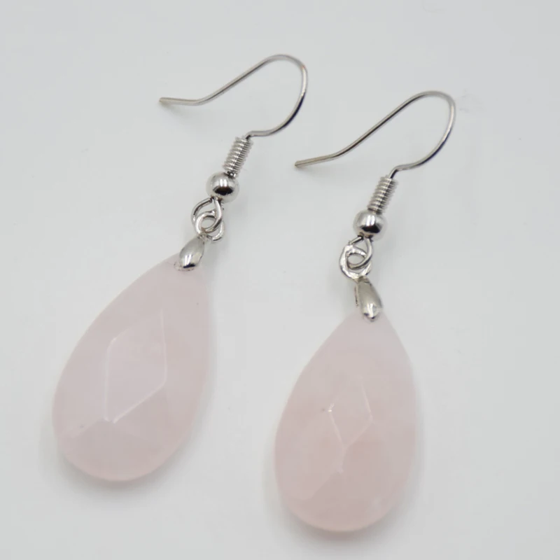 Natural Stone Water Drop Earrings Multi-faceted Beads Pendants Earring Opal Crystal Quartzs Healing Stones Ear Jewelry for Women
