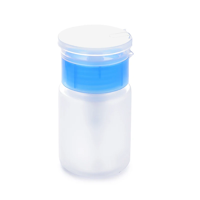 Portable Empty Clear Pump Dispenser Bottle Plastic Nail Polish Remover Cleaner Container 75ml