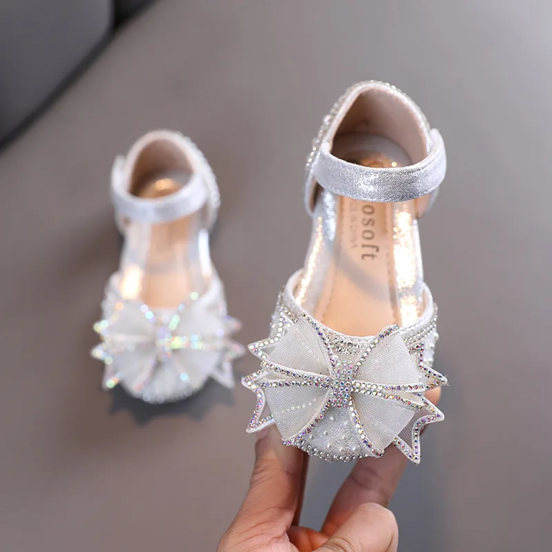 Kids Shoes Bow Flats Children\'s Princess Shoes for Girl  Sandals 2023 New Spring Summer  Comfortable Little Girl Shoes  E645