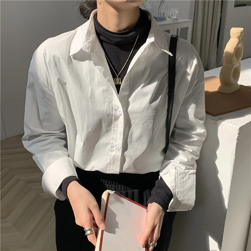 Casual Women Shirt Office Ladies Tops And Shirts Female Korean Long Sleeves Blouses Shirts