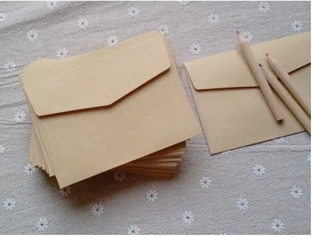 (10 Pieces/lot) 7*10cm Vintage Kraft Paper Envelopes Mini Greeting Card Membership Card Envelopes