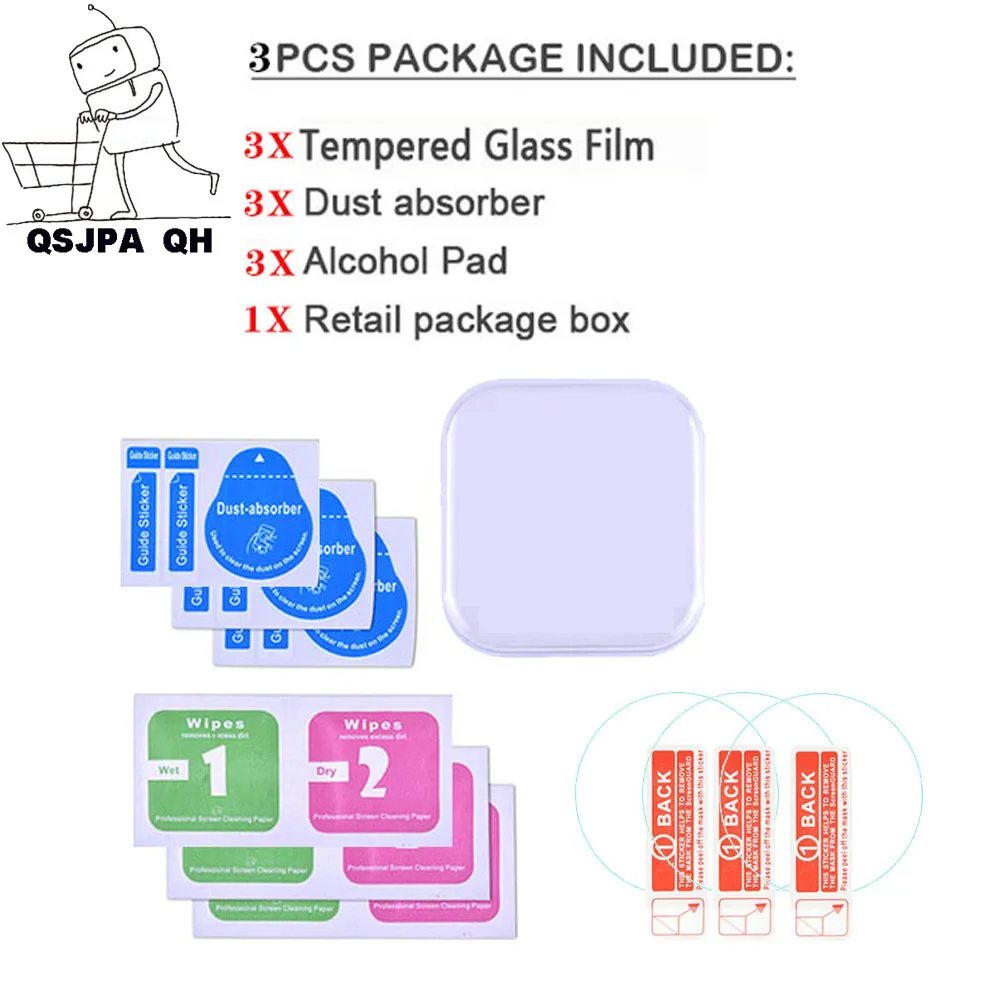 1/2/3/5PCS Ausgeglichenes glas-schirm-schutz-schützender film für uhr 30 31 32 33 34 35 36 37 38 39 40 41 42 MM Smart Uhr glas