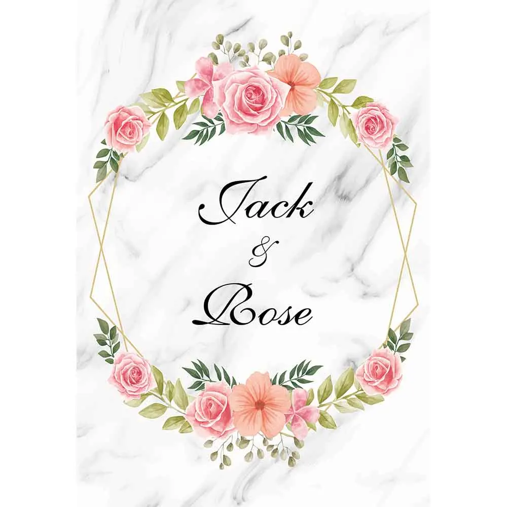 Allenjoy Bruiloft Fotografie Achtergronden Bloemen Gouden Frame Valentine 14 Februari Bloem Photocall Custom Achtergrond Photophone