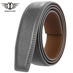 Luxury No Buckle Belt Cow Leather Belt Men Without Buckle 3.5cm Wide Holeless Gray Mens Automatic Genuine Leather Belts B293