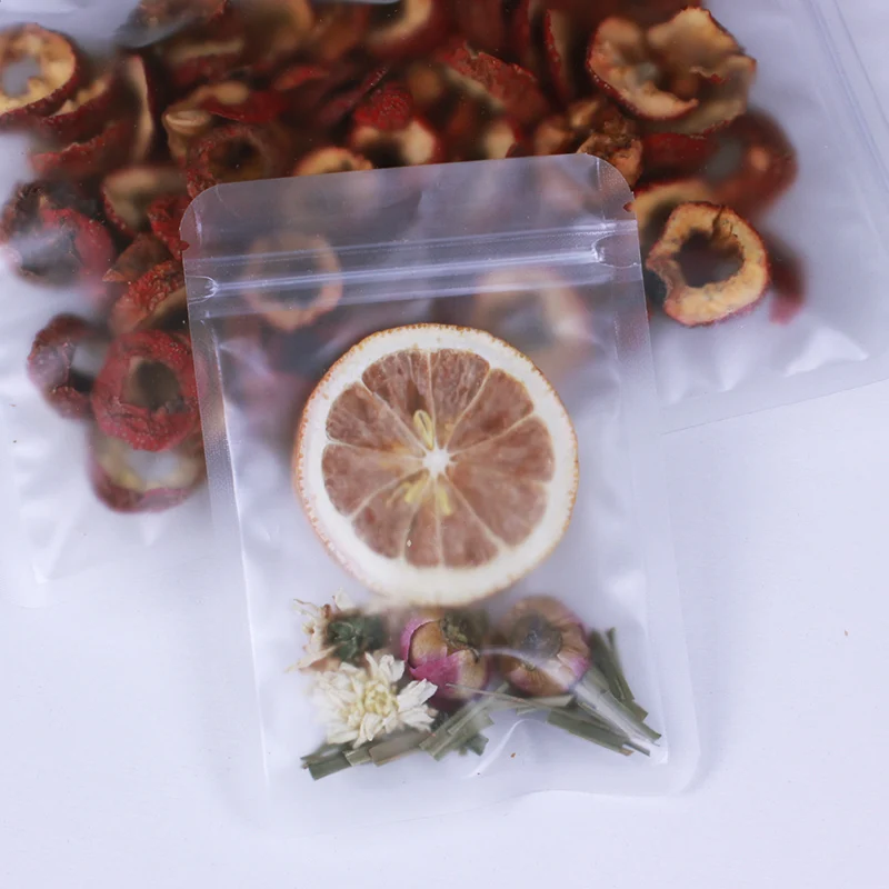 

100PCS Frosted Ziplock Food Candy Dried Flower Waterproof Package PP Plastic Bag Matte Clear Flat Zip Lock Packing Pouches