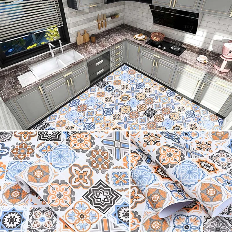 تجديد الشارات ملصقات أرضية ذاتية اللصق مكافحة زلة بولي كلوريد الفينيل مقاوم للماء الحمام المطبخ الطابق ورقة ورق حائط ذاتي اللصق لغرفة الاطفال