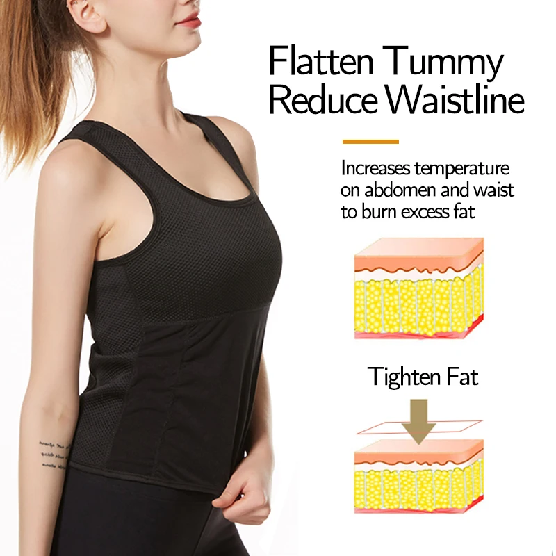 Women Body Shaper Vest Sweat Band Shapewear Slimming Girdle Tummy Weight Loss Belt Workout Breathable Air Layer Tank Top Sauna