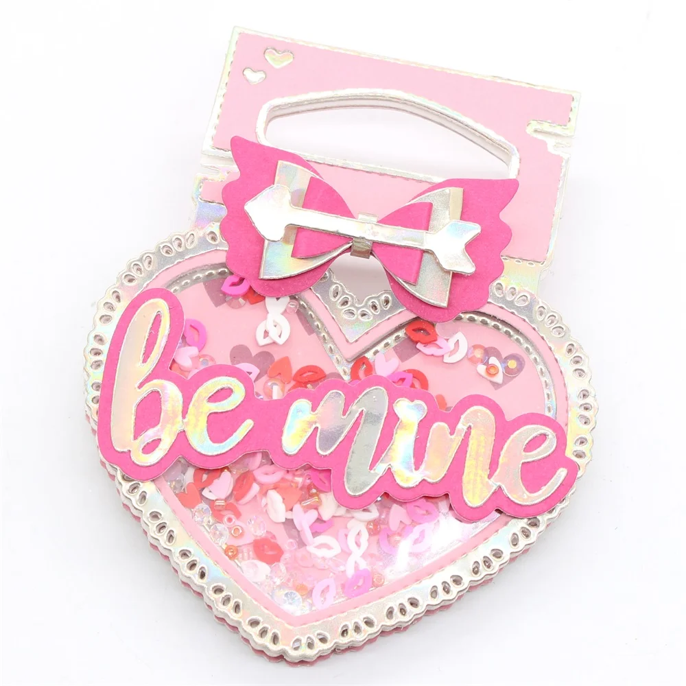 KSCRAFT Valentine Heart Bag Topper Metal Cutting Dies Stencils for DIY Scrapbooking Decorative Embossing DIY Paper Cards